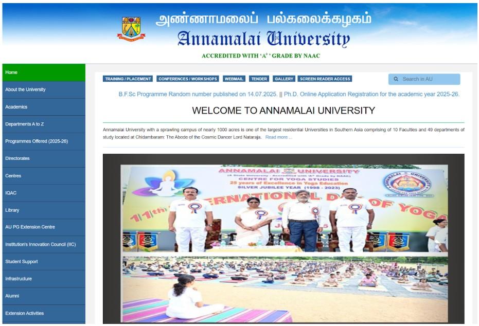 Annamalai University, Tamil Nadu
