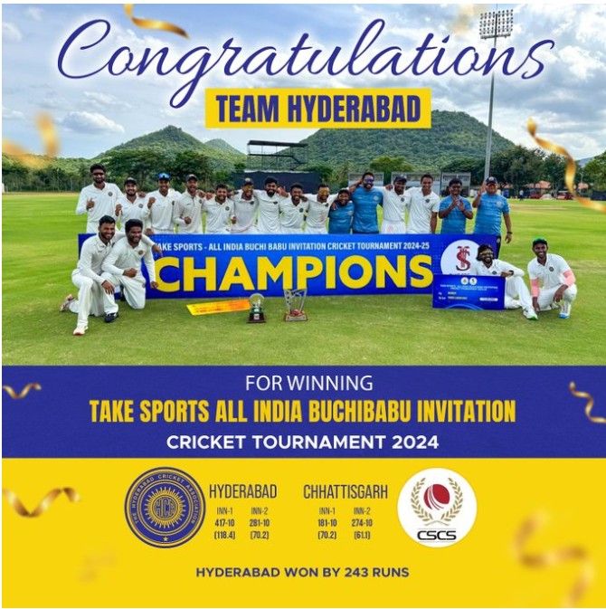 Hyderabad Winners of Buchi Babu Trophy
