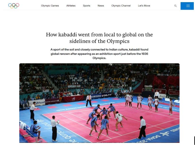 Kabaddi isn't an Olympic Kabaddi isn't an Olympic