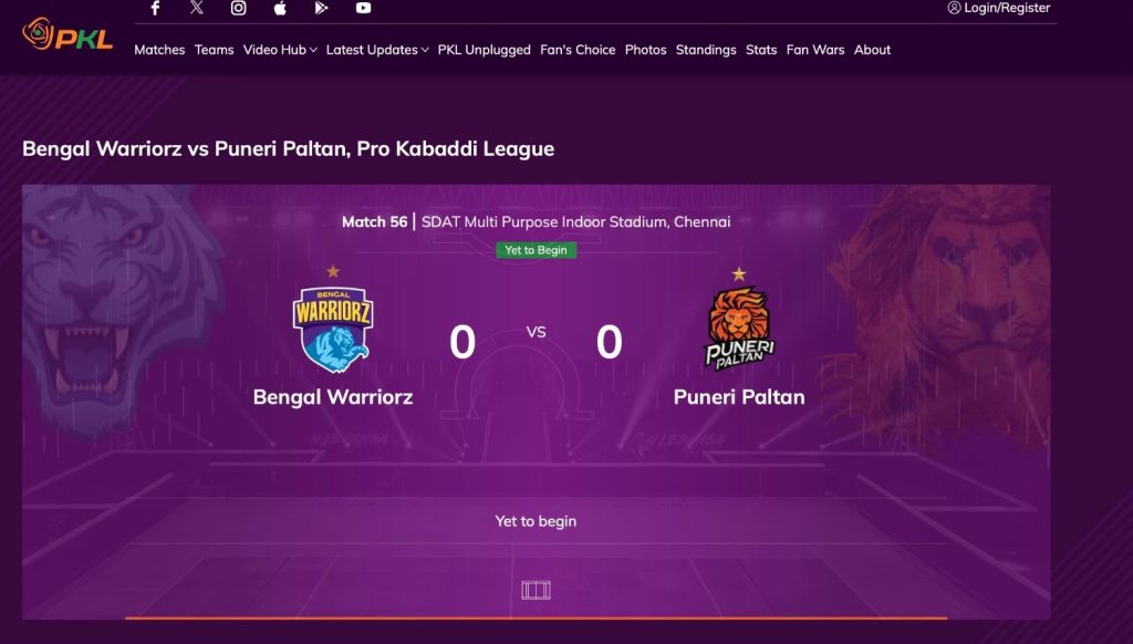 Bengal Warriorz vs Puneri Paltan Match 56 Bengal Warriorz vs Puneri Paltan Match 56