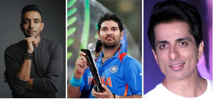  Ex-Cricketers Robin Uthappa and Yuvraj Singh, Actor Sonu Sood 