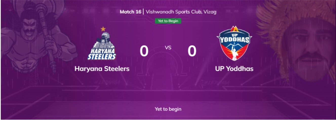 Haryana Steelers vs UP Yoddhas Haryana Steelers vs UP Yoddhas
