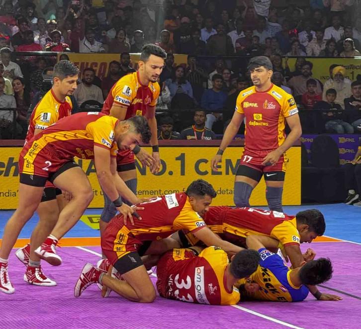 Telugu Titans Kabaddi Team Season 12 Match Action Telugu Titans Kabaddi Team Season 12 Match Action