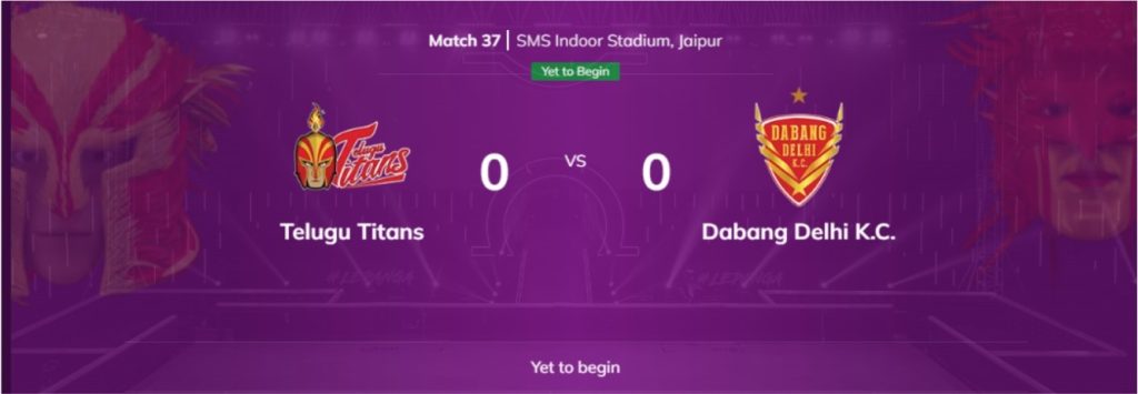 Telugu Titans vs Dabang Delhi KC PKL