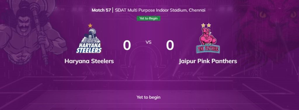 Haryana Steelers vs Jaipur Pink Panthers