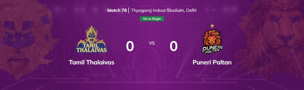 Tamil Thalaivas vs Puneri Paltan