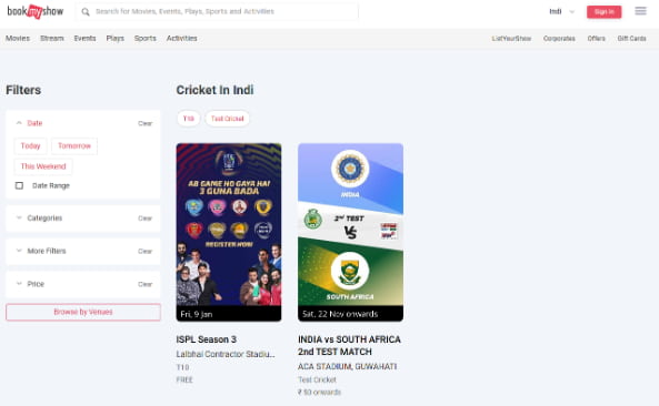 Book India vs South Africa 2025 Test Tickets Online