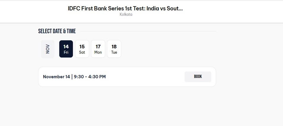 Choose Tickets for the Full Test Series Choose Tickets for the Full Test Series