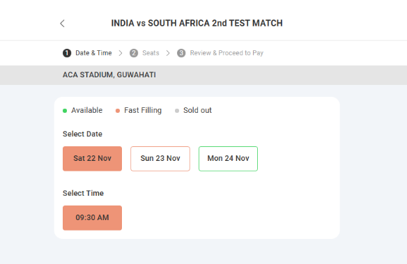 Choose Tickets for the Test Series