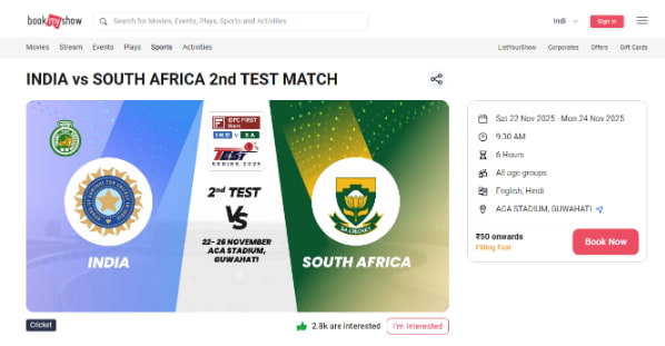 India vs South Africa 2nd Test