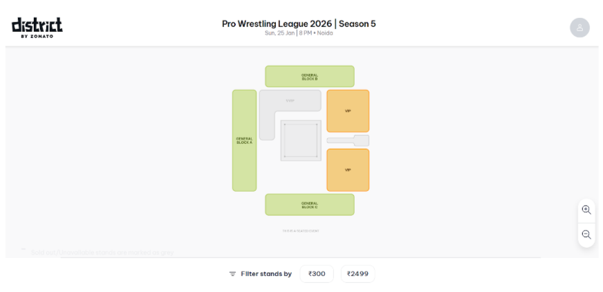 Pick your seat category