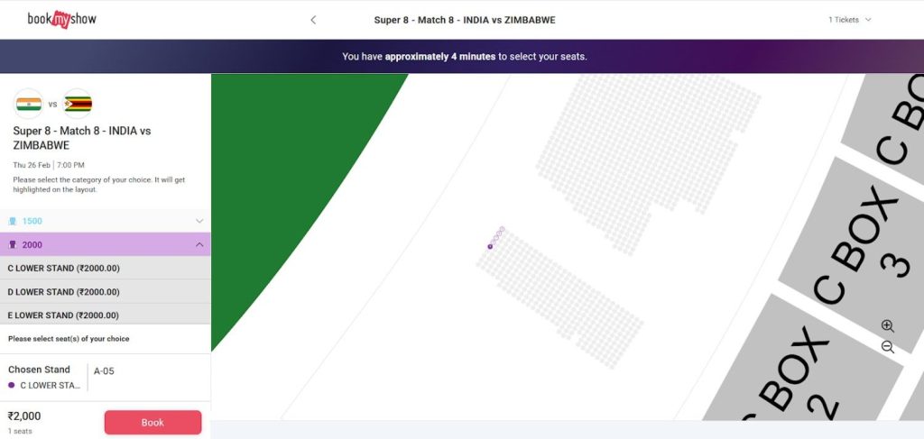 India vs Zimbabwe Super 8 T20 WC 2026 Tickets 