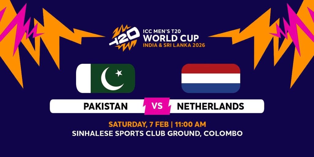 Pakistan vs Netherlands T20 WC 2026 Pakistan vs Netherlands T20 WC 2026