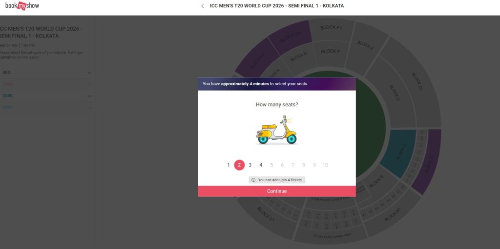 Select Number of Tickets