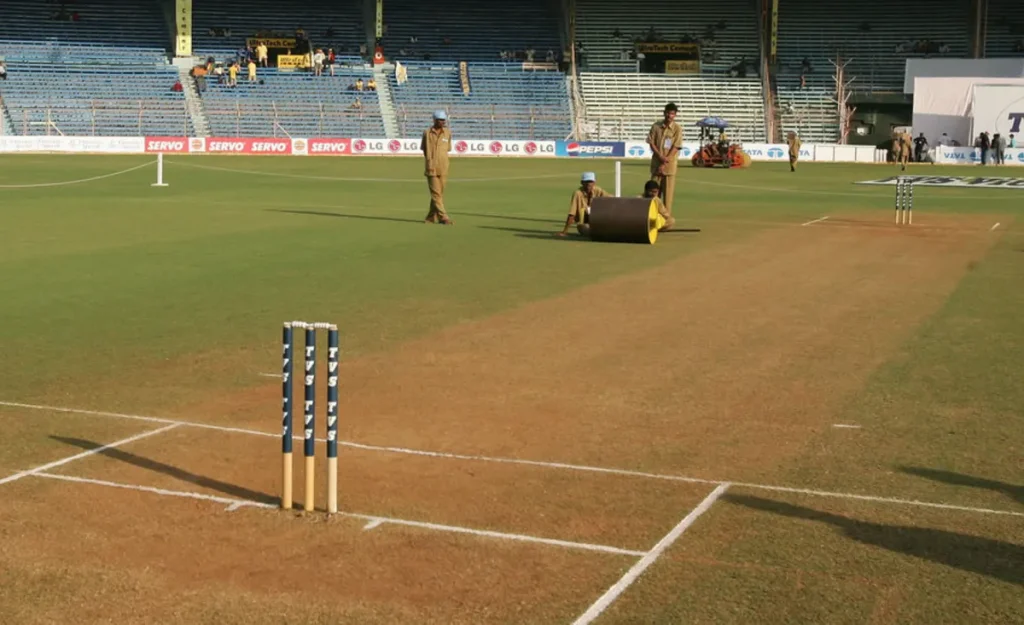 A view of the pitch at Wankhede Stadium