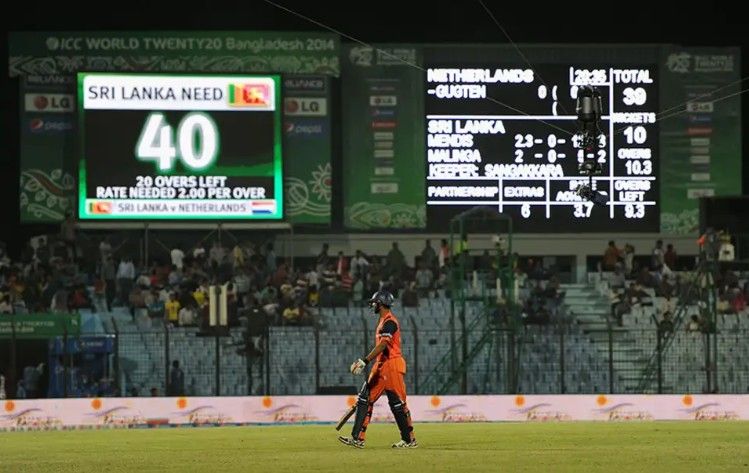 Netherlands – 39 (vs Sri Lanka, 2014)
