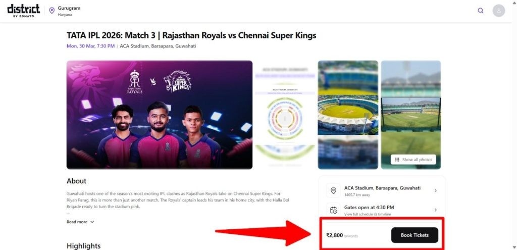 Select the CSK Match Select the CSK Match