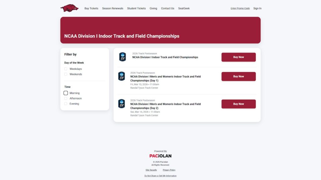 Session and Ticket Type