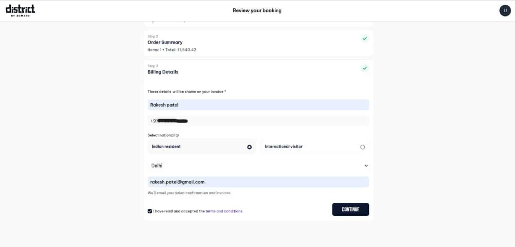 Billing Details Billing Details