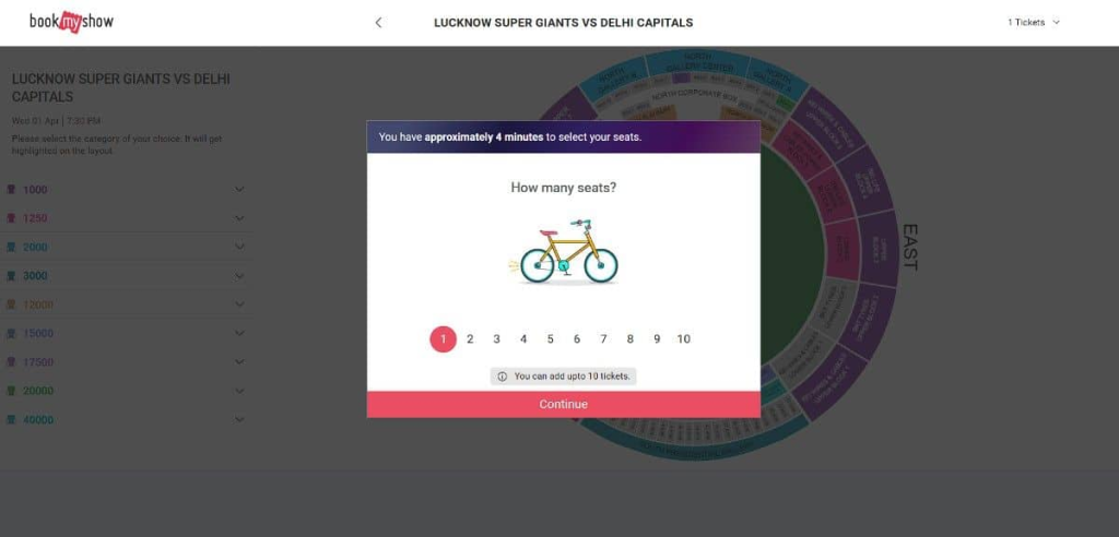 interactive stadium seating map