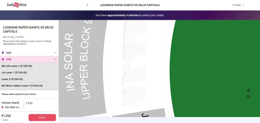 Select your preferred stand and seats
