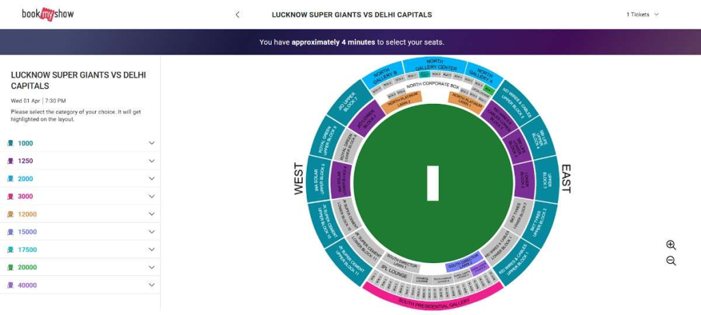 he interactive stadium seating map