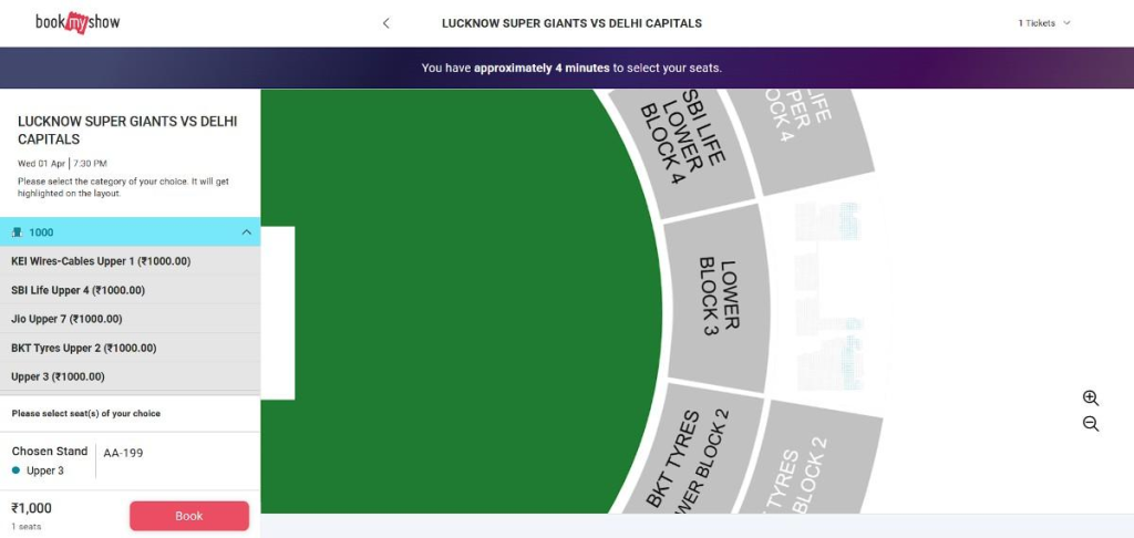 Select your preferred stand and seats