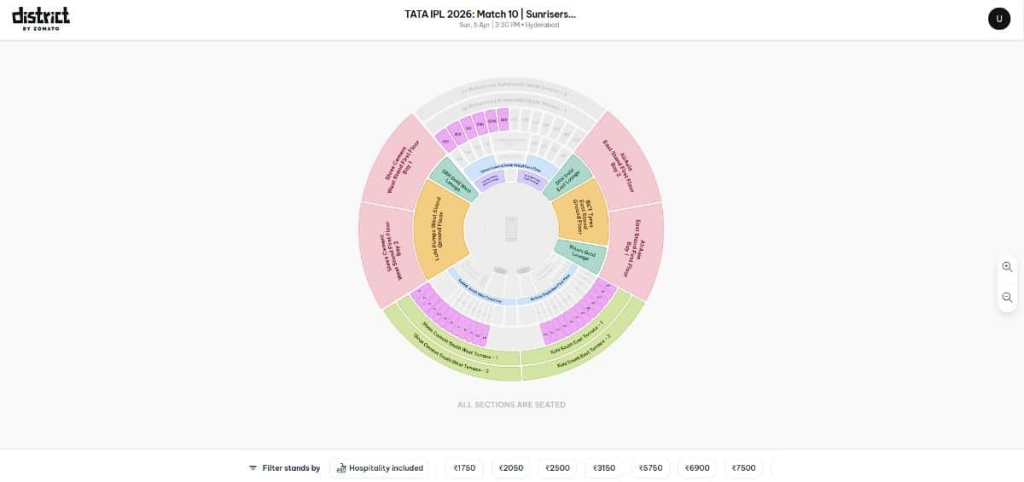 The interactive seating map