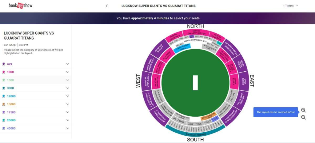 The interactive Ekana seating map The interactive Ekana seating map