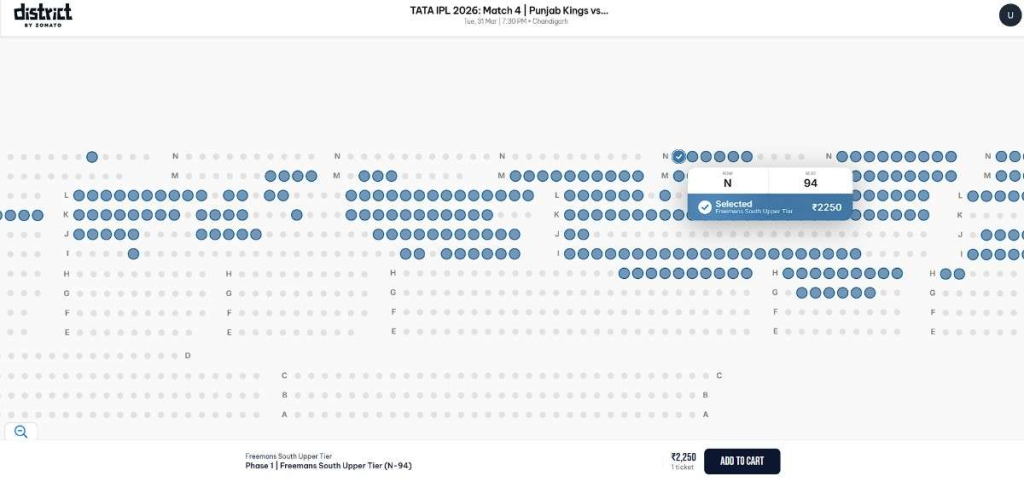 Select your stand and seats. Add to cart.