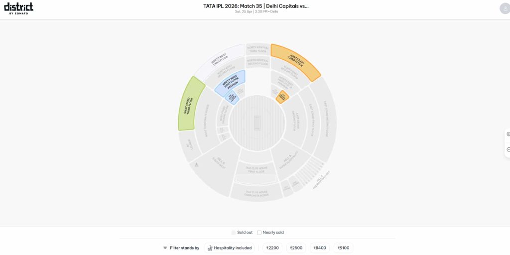 Arun Jaitley Stadium Seating Map