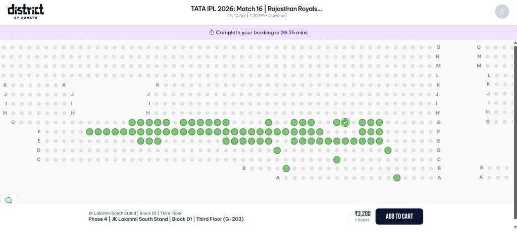Pick Your Seat and Add to Cart