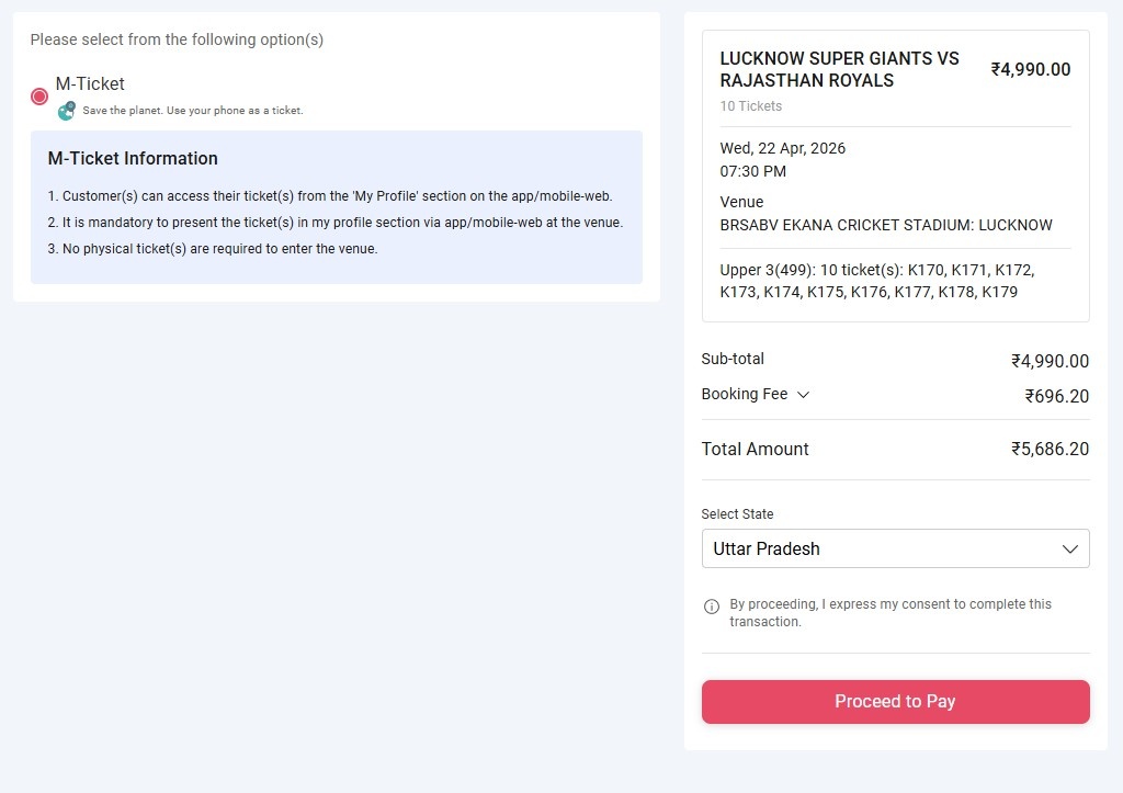 Review your order and Pay via UPI, debit card, credit card, or net banking