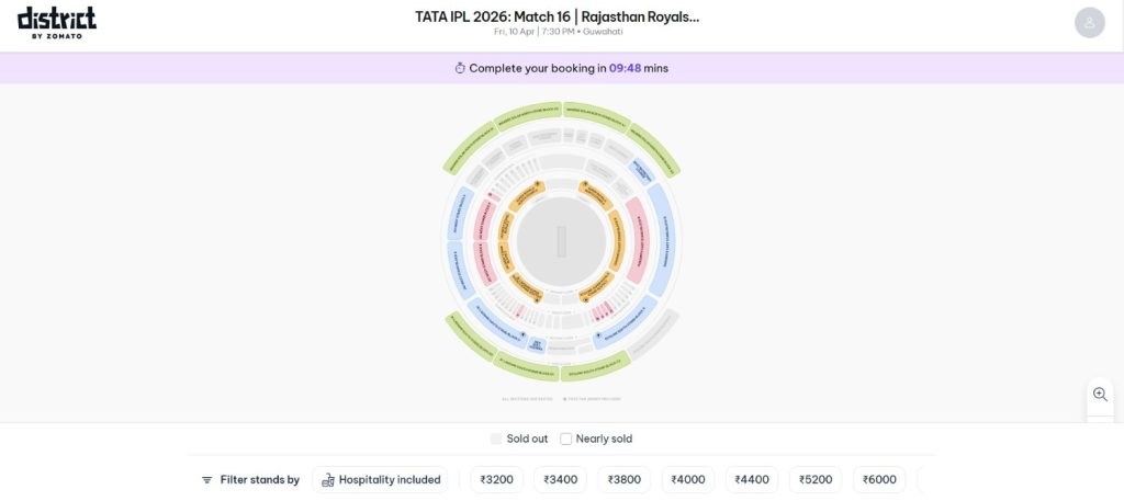 Select Your Stand from the Seating Map