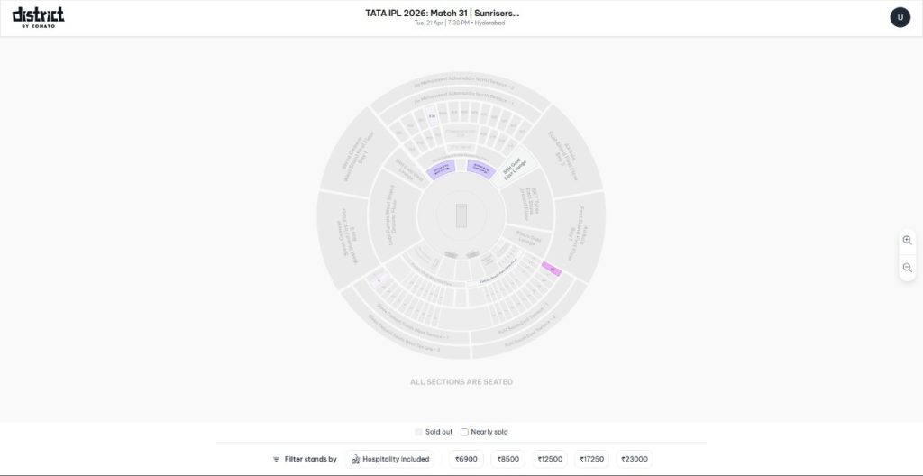 Use the interactive stadium seating map
