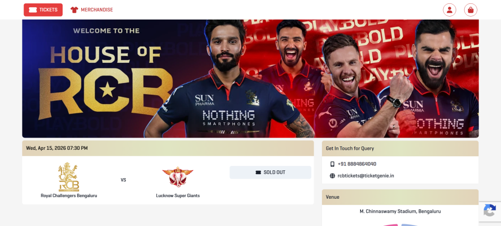 RCB vs LSG Tickets RCB vs LSG Tickets