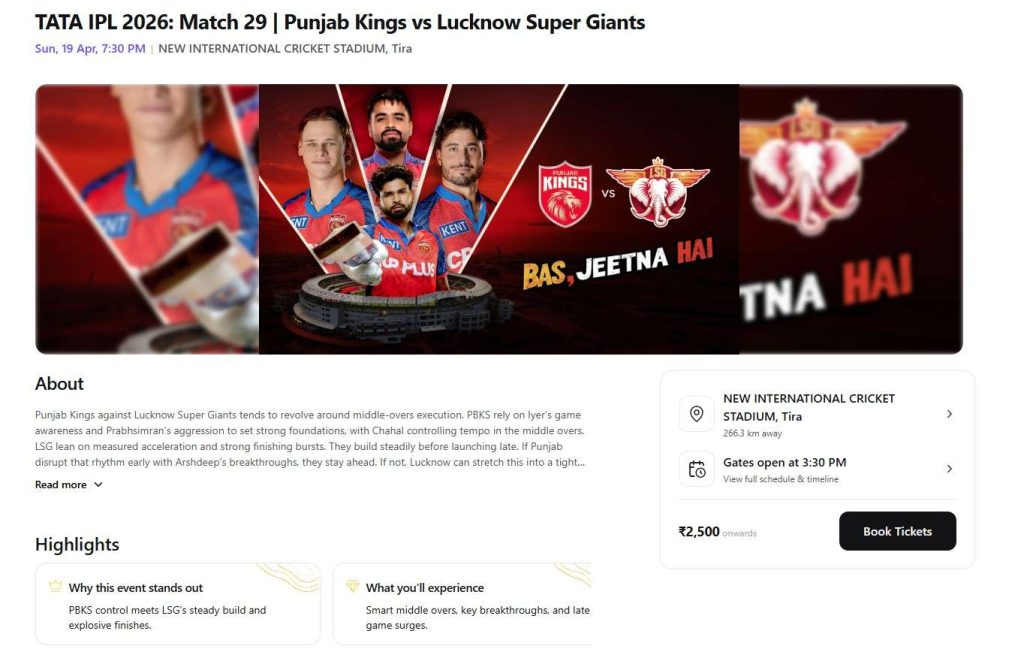 look for PBKS vs LSG Match