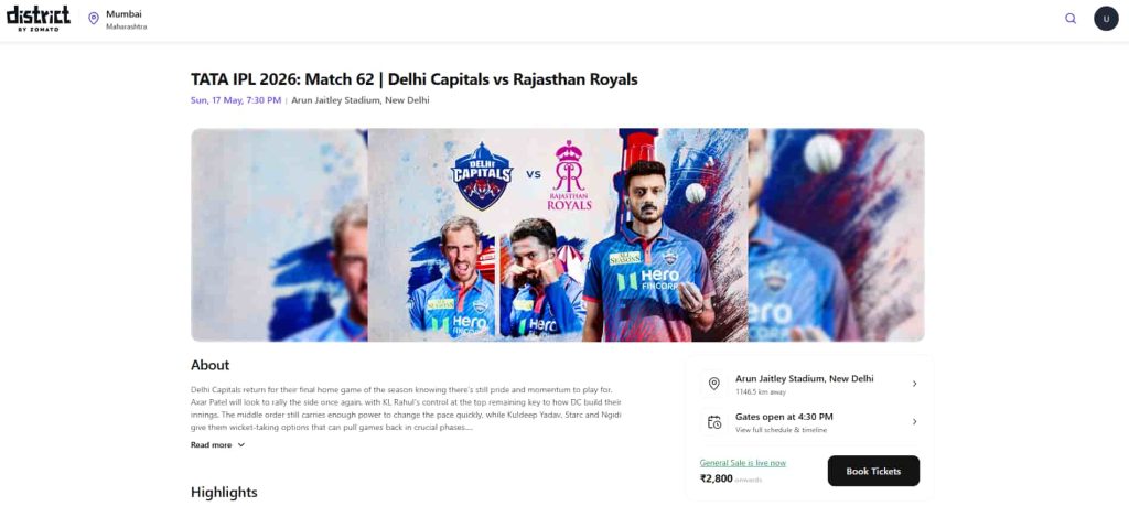 DC vs RR IPL 2026 Match 62 DC vs RR IPL 2026 Match 62