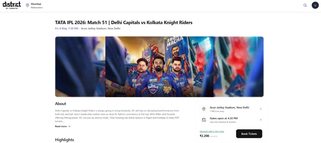 Search for DC vs KKR Match 51 IPL 2026