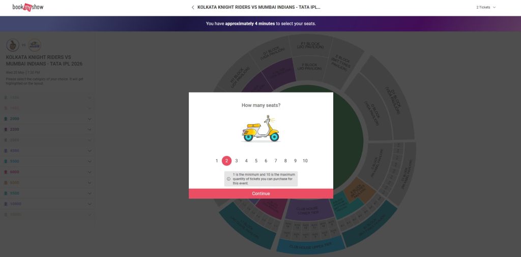 Select Number of Seats Select Number of Seats